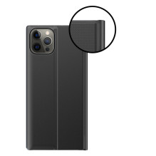 Sleep Case Knygų lentynos tipo dėklas su išmaniuoju langu, skirtas iPhone 13 Pro Max juodas