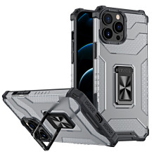 Crystal Ring Case Kickstand Tvirtas tvirtas dangtelis, skirtas iPhone 13 Pro juodas