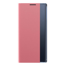 Sleep Case Knygų lentynos tipo dėklas su išmaniuoju langu, skirtas iPhone 13 Pro Max, rožinis