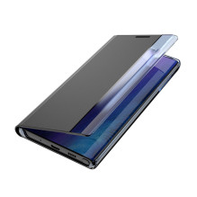 Sleep Case Knygų lentynos tipo dėklas su išmaniuoju langu, skirtas iPhone 13 Pro Max, rožinis