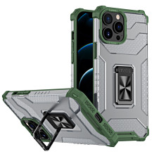 Crystal Ring Case Kickstand Tvirtas ir tvirtas dangtelis, skirtas iPhone 13 Pro žalias
