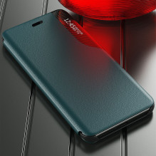 Eco Leather View Case elegantiškas knygų spintos tipo dėklas su stovu, skirtas iPhone 13 Pro Max žalias