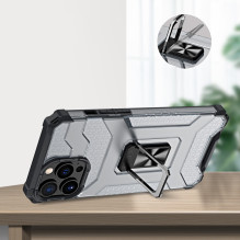 Crystal Ring Case Kickstand Tvirtas ir tvirtas dangtelis, skirtas iPhone 13 Pro Max žalias