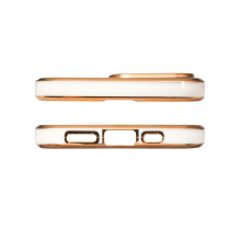 Lighting Color Dėklas, skirtas Samsung Galaxy A12 5G aukso rėmo gelio dangtelis baltas Lighting Color Dėklas, skirtas Samsung Galaxy A12 5G aukso rėmo gelio dangtelis baltas
