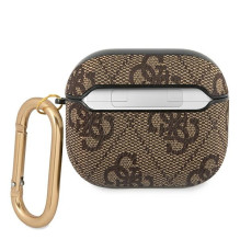 Guess GUA34GSMW AirPods 3 cover brown / brown 4G Script Metal Collection