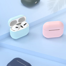 „AirPods 2“ / „AirPods 1“ silikoninis minkštas ausinių dangtelis, rožinis dėklas (C dėklas)