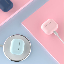 „AirPods 2“ / „AirPods 1“ silikoninis minkštas ausinių dangtelis, rožinis dėklas (C dėklas)