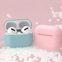„AirPods 2“ / „AirPods 1“ silikoninis minkštas ausinių dangtelis, rožinis dėklas (C dėklas)