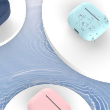 „AirPods 2“ / „AirPods 1“ silikoninis minkštas ausinių dangtelis, rožinis dėklas (C dėklas)
