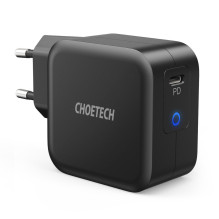 Choetech GaN USB Type C sieninis įkroviklis 61W Power Delivery juodas (Q6006)