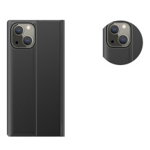 Sleep Case Knygų lentynos tipo dėklas su išmaniuoju langu, skirtas iPhone 13 mini juodas