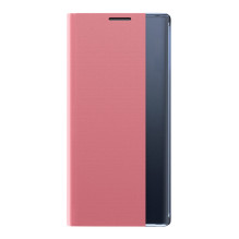Sleep Case Knygų lentynos tipo dėklas su išmaniuoju langu, skirtas iPhone 13 mini rožinei