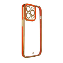 Fashion Case for iPhone 13 Pro Max Gold Frame Gel Cover Red Fashion Case for iPhone 13 Pro Max Gold Frame Gel Cover Red