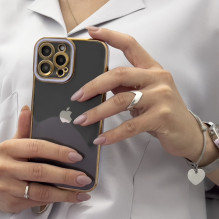 Madingas dėklas, skirtas iPhone 13 Pro Max Gold Frame gelio dangtelis, raudonas Madingas dėklas, skirtas iPhone 13 Pro Max Gold Frame gelio dangtelis, raudonas