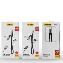 Dudao L10C USB-C – USB-C PD laidas 100W 5A 0,23m – juodas Dudao L10C USB-C – USB-C PD laidas 100W 5A 0,23m – juodas