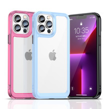 „Outer Space Case“ dėklas, skirtas „iPhone 12 Pro Max“ kietu dangteliu su raudonu gelio rėmeliu