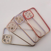 Fashion Case Cover for Xiaomi Redmi Note 11 Pro Gold Frame Gel Cover White