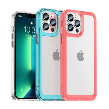 „Outer Space Case“ dėklas, skirtas „iPhone 12 Pro Max“ kietu dangteliu su raudonu gelio rėmeliu