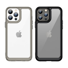 „Outer Space Case“ dėklas, skirtas „iPhone 12 Pro Max“ kietu dangteliu su raudonu gelio rėmeliu