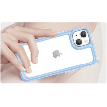Outer Space Case iPhone 14 Plus kietas dangtelis su gelio rėmeliu mėlynu Outer Space Case iPhone 14 Plus kietas dangtelis su gelio rėmeliu mėlynu
