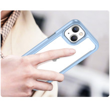 Outer Space Case iPhone 14 Plus kietas dangtelis su gelio rėmeliu mėlynu Outer Space Case iPhone 14 Plus kietas dangtelis su gelio rėmeliu mėlynu