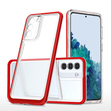 Clear 3in1 Case for Samsung Galaxy S21 + 5G (S21 Plus 5G) Frame Gel Cover Red Clear 3in1 Case for Samsung Galaxy S21 + 5G (S21 Plus 5G) Frame Gel Cover Red