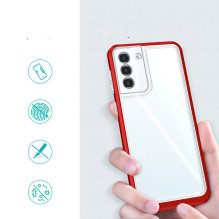 Clear 3in1 Case for Samsung Galaxy S21 + 5G (S21 Plus 5G) Frame Gel Cover Red Clear 3in1 Case for Samsung Galaxy S21 + 5G (S21 Plus 5G) Frame Gel Cover Red