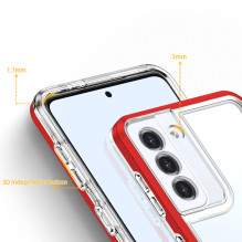 Skaidrus 3 viename dėklas, skirtas Samsung Galaxy S21 + 5G (S21 Plus 5G) rėmo gelio dangtelis raudonas Skaidrus 3 viename dėklas, skirtas Samsung Galaxy S21 + 5G (S21 Plus 5G) rėmo gelio dangtelis raudonas