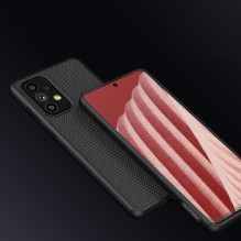 Nillkin Textured Case tvirtas sustiprintas dėklas su gelio rėmeliu ir nailonine nugara, skirta Samsung Galaxy A73 juodai Nillkin Textured Case tvirtas sustiprintas dėklas su gelio rėmeliu ir nailonine nugara, skirta Samsung Galaxy A73 juodai
