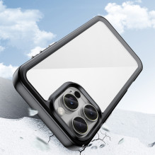 Kosmoso dėklas su geliniu rėmeliu, skirtas iPhone 16 Pro Max – juodas