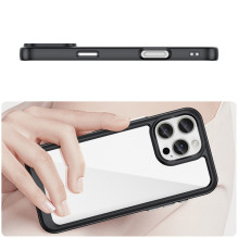 Kosmoso dėklas su geliniu rėmeliu, skirtas iPhone 16 Pro Max – juodas
