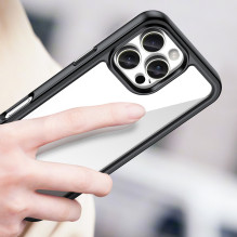 Kosmoso dėklas su geliniu rėmeliu, skirtas iPhone 16 Pro Max – juodas