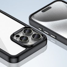 Kosmoso dėklas su geliniu rėmeliu, skirtas iPhone 16 Pro Max – juodas