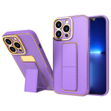 Naujas Kickstand Case dėklas, skirtas iPhone 12 Pro su stovu violetine spalva