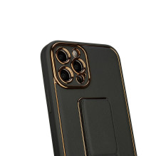 Naujas Kickstand Case dėklas, skirtas iPhone 12 Pro su stovu violetine spalva