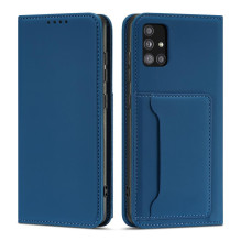 Magnetinės kortelės dėklas, skirtas Samsung Galaxy A12 5G maišelio piniginės kortelių laikikliui mėlynas Magnetinės kortelės dėklas, skirtas Samsung Galaxy A12 5G maišelio piniginės kortelių laikikliui mėlynas
