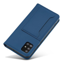 Magnetinės kortelės dėklas, skirtas Samsung Galaxy A12 5G maišelio piniginės kortelių laikikliui mėlynas Magnetinės kortelės dėklas, skirtas Samsung Galaxy A12 5G maišelio piniginės kortelių laikikliui mėlynas
