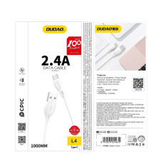 Dudao USB / Lightning kabelis 2.4A 1m baltas (L4L 1m baltas)