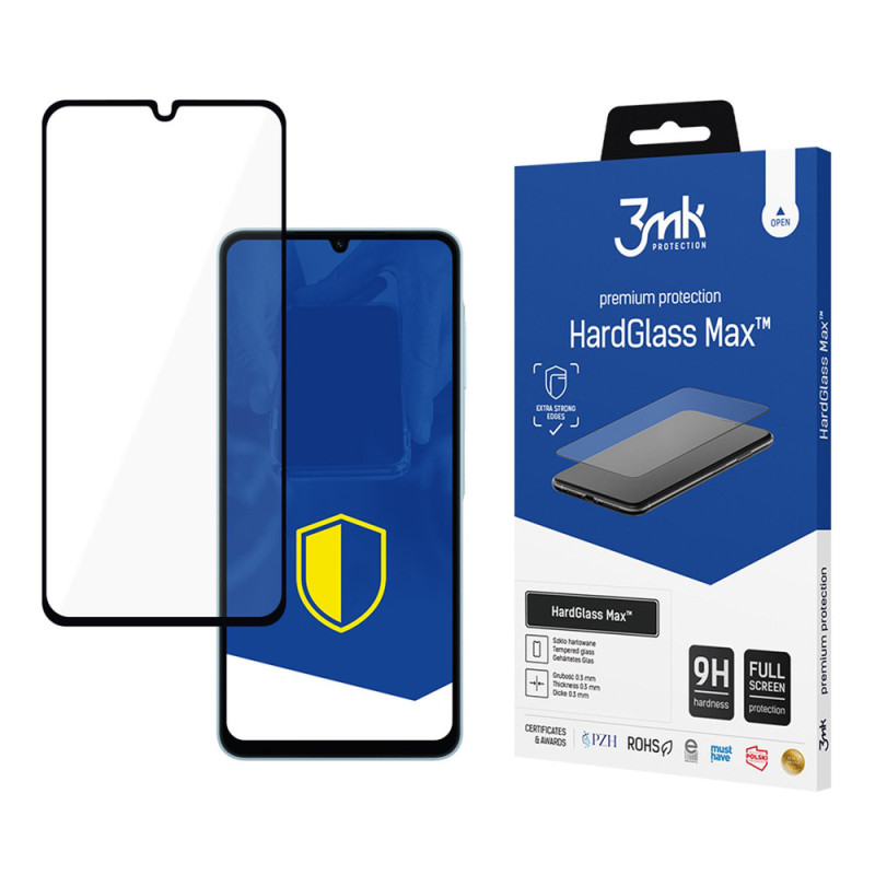 Sustiprintas viso ekrano grūdintas stiklas 3mk HardGlass Max Black, skirtas Samsung Galaxy A06