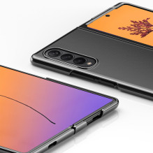 Plating Case dėklas, skirtas Samsung Galaxy Z Fold 4 dangteliui su metaliniu mėlynu rėmeliu