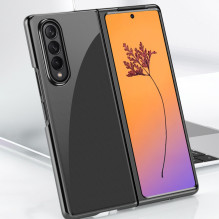 Plating Case dėklas, skirtas Samsung Galaxy Z Fold 4 dangteliui su metaliniu mėlynu rėmeliu