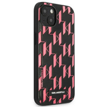 Karlas Lagerfeldas KLHCP13SMNMP1P iPhone 13 mini 5,4 colio kietas dėklas, rožinė / rožinė monograminė plokštelė