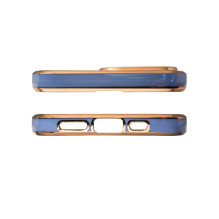 Apšvietimo spalvos dėklas, skirtas Xiaomi Redmi Note 11 auksinio rėmo gelio dangtelis mėlynas