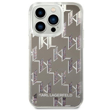 Karl Lagerfeld KLHCP14LLMNMS iPhone 14 Pro 6.1 "hardcase silver / silver Liquid Glitter Monogram