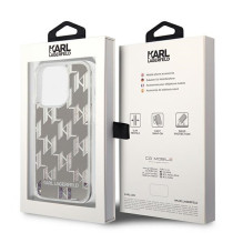 Karl Lagerfeld KLHCP14LLMNMS iPhone 14 Pro 6.1 "hardcase silver / silver Liquid Glitter Monogram