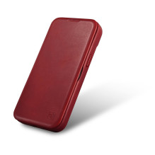 iCarer CE Oil Wax Premium Leather Folio Case iPhone 14 Plus Magnetic Flip Leather Folio Case MagSafe Red (AKI14220707-RD