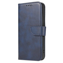 Magnet Case elegantiškas dėklo dangtelis su atvartu ir stovo funkcija Poco M4 Pro 5G mėlyna