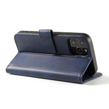 Magnet Case elegantiškas dėklo dangtelis su atvartu ir stovo funkcija Poco M4 Pro 5G mėlyna