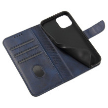 Magnet Case elegantiškas dėklo dangtelis su atvartu ir stovo funkcija Poco M4 Pro 5G mėlyna