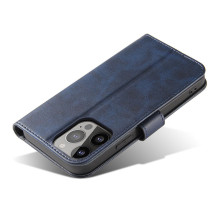 Magnet Case elegantiškas dėklo dangtelis su atvartu ir stovo funkcija, skirta iPhone 14 Max mėlynai